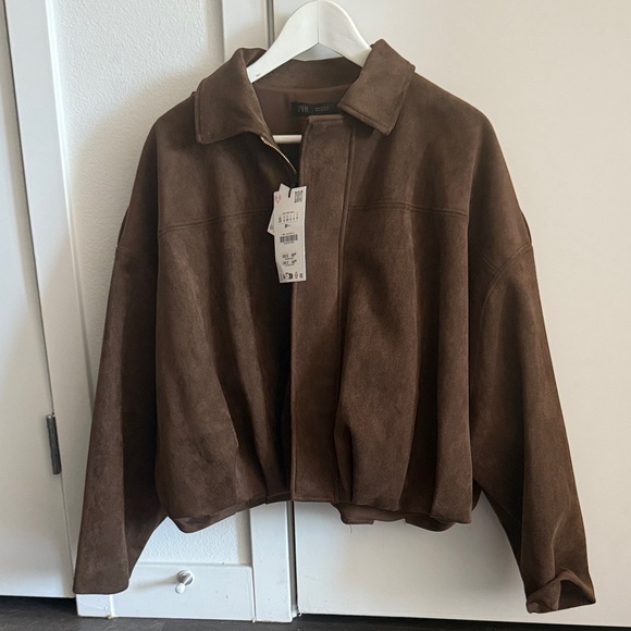 Zara Jackets & Blazers - Zara Suede Effect Bombe Jacket